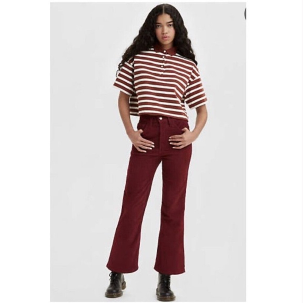 LEVI’S RIBCAGE BOOTCUT CROPPED CORDUROY PANTS Women Size 33